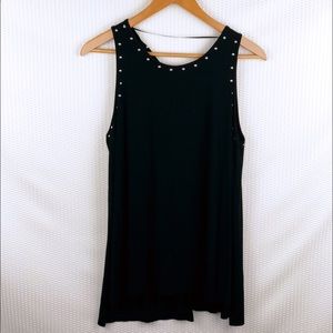 Vince Camuto Silver stud sleeveless hi low  top M